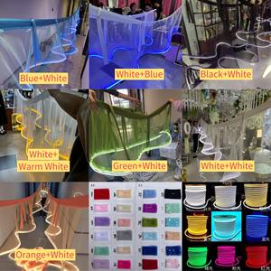 ผ้าชีฟองสีขาวหรูหราสำหรับงานแต่งงาน พร้อมไฟ LED สำหรับตกแต่งแขวนเพดาน - Product Image 6