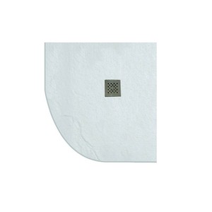 Semicircolare Kamalu effetto pietra bianca piatto doccia 80x80cm quadrato per docce e alberghi - Product Image 1