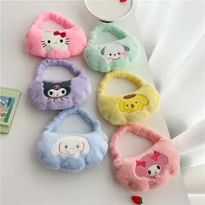 Wholesale Cartoon Handbag Sanrios Kuromi Yugui Dog Single Shoulder Crossbody Bag Plush Toy Claw Doll Plush Bag