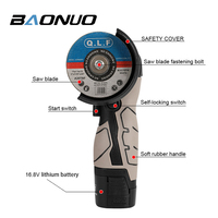Meuleuse d'angle sans fil 16,8 V de qualité supérieure, haute vitesse 28000 tr/min, 550 W, petite meuleuse d'angle portative au lithium pour la découpe et le polissage