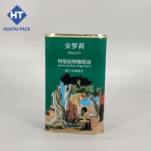 Wholesale Cooking Oil Food Grade Square 3 Liter Custom Edible Olive Oil Metal Tin Cans