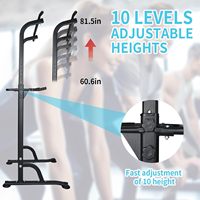 Torre de Ejercicios IUNNDS de Metal con Barra de Dominadas y Estación de Dip, Altura Ajustable, Uso Comercial, Multifuncional, para Entrenamiento de Fuerza