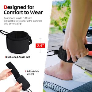 สายจูงไม้พาย10FT 5-7มม. แผ่นกระดานโต้คลื่นเชือกรัดข้อเท้าที่ขา - Product Image 3