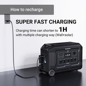 โรงงานขายส่งแบตเตอรี่สำหรับใช้ในบ้าน 3072Wh เครื่องกำเนิดไฟฟ้าพกพา 3600W เครื่องกำเนิดพลังงานแสงอาทิตย์แบบพกพา 3000W Lifepo4 - Product Image 4