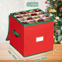 Boîte de rangement pour décorations de Noël Poxela, design moderne, anti-déchirure, en tissu non tissé, compartiments cubiques de 3 pouces, double