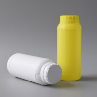 Botella de Plástico HDPE al por Mayor, Color Azul Opaco, Tapa Acanalada Blanca, Cuello Roscado, Contenedor para Líquidos Agrícolas