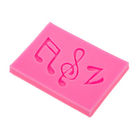 Rechteckige 3D-Form mit 3 Verschiedenen Klassischen Einfachen Cartoon-Musiknoten und Silben Grafische DIY Silikon-Kuchen-Fondant-Dekorationsform