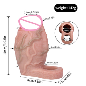 FAAK 7 Styles Silicone Liquide Gode Creux Pénis Masculin Agrandir Manchon Pour Hommes Retarder L'éjaculation Sex Toys Mâle Cock Cover Produit - Product Image 5