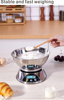 Balance de table SOHE-04 1kg/0.1g 3kg/0.1g 6kg/0.1g LCD en acier inoxydable haute précision, multi-unites sélectionnables, indicateur de batterie, OEM 1