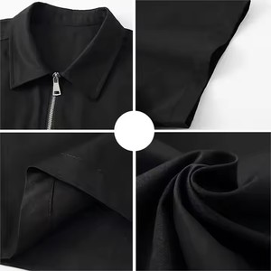 Nuovo stile camicie oversize nere per gli uomini a collo alto 320 Gsm <span class=keywords><strong>cotone</strong></span> camicia con Zip - Product Image 6
