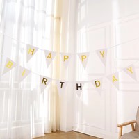 Guirlande de drapeaux en papier personnalisée avec lettres colorées, joyeux anniversaire, bannière de fête, accessoires de décoration