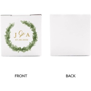 Customized printed square <b>small</b> <b>gift</b> <b>box</b> - initial of love wreath can be customized according to demand - Product Image 4