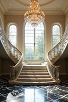 Escalier préfabriqué en acier pour rénovation de villa en Italie, acier galvanisé, marbre, avec main courante en acier inoxydable