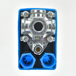 สวิตช์ควบคุมแรงดันลม G1/4 100 psi ฝาครอบสีน้ำเงิน ตัวควบคุมแบบรูเดียวไฟฟ้า - Product Image 4