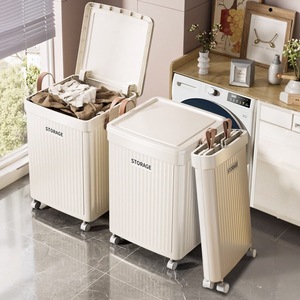 Vêtements pliables pour la maison avec couvercle Boîte <span class=keywords><strong>à</strong></span> <span class=keywords><strong>linge</strong></span> PP avec roulettes Armoire de rangement pour chambre <span class=keywords><strong>à</strong></span> coucher avec roue Boîte de rangement - Product Image 2