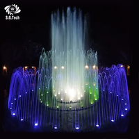 Fontaine musicale dansante Water Crown en acier inoxydable avec LED à changement de couleur pour spectacle aquatique extérieur, jardin, place publique, usage commercial, vente en gros