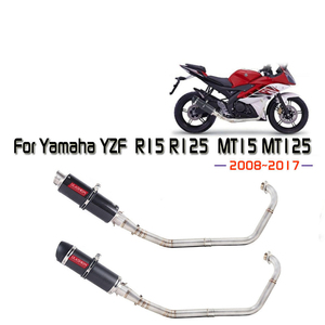 Scarico Slip-On per Yamaha YZF R15 MT15 <span class=keywords><strong>MT</strong></span> 15 <span class=keywords><strong>125</strong></span> 2008-2017 Sistema di Scarico Moto con Silenziatore e Tubo di Raccordo Centrale Modificato - Product Image 3