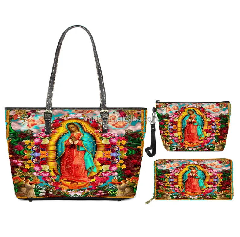 Özel Guadalupe bakire desen kadın çantası özelleştirmek için bir adedi baskı logodiy çanta yaratıcılık reklam baskı düşük adedi