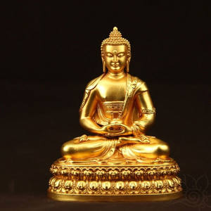 Statuetta di statua di Buddha in resina personalizzata dorata India Home Decor Zen Buddha Sakyamuni Amitabha Buddha <span class=keywords><strong>Ornaments</strong></span> - Product Image 4