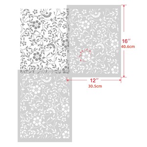 FLOURISH stencils cho bức tranh trên gỗ, vải, giấy, vải, sàn, tường-sơn stencils cho các bức tường và sàn nhà 12x16 inch - Product Image 6