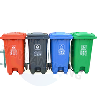 Poubelle extérieure en plastique HDPE de 120L/240L/360L/660L avec roues, écologique et autoportante