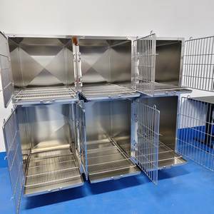 Cage de soins intensifs vétérinaires pour animaux de compagnie en acier inoxydable, enclos d'hôpital vétérinaire, cage de récupération médicale, équipement vétérinaire - Product Image 4