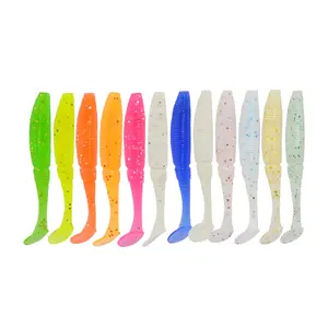 Afishlure Mồi Mềm 5Cm 1 Gam Mái Chèo Đuôi Shad Lure Nhân Tạo Fishing Bait Glow Mềm Worm Fishing Tackle