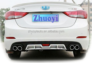 Xe khuếch tán phía sau cho Hyundai 2012 2018 Elantra Avante langdong với ống xả lời khuyên Màu Đỏ phản xạ cơ thể Kit 2020 PP phụ kiện - Product Image 2