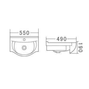 Lavabo Moderno in Ceramica Bianca Resistente per <span class=keywords><strong>Bagno</strong></span> - Product Image 6