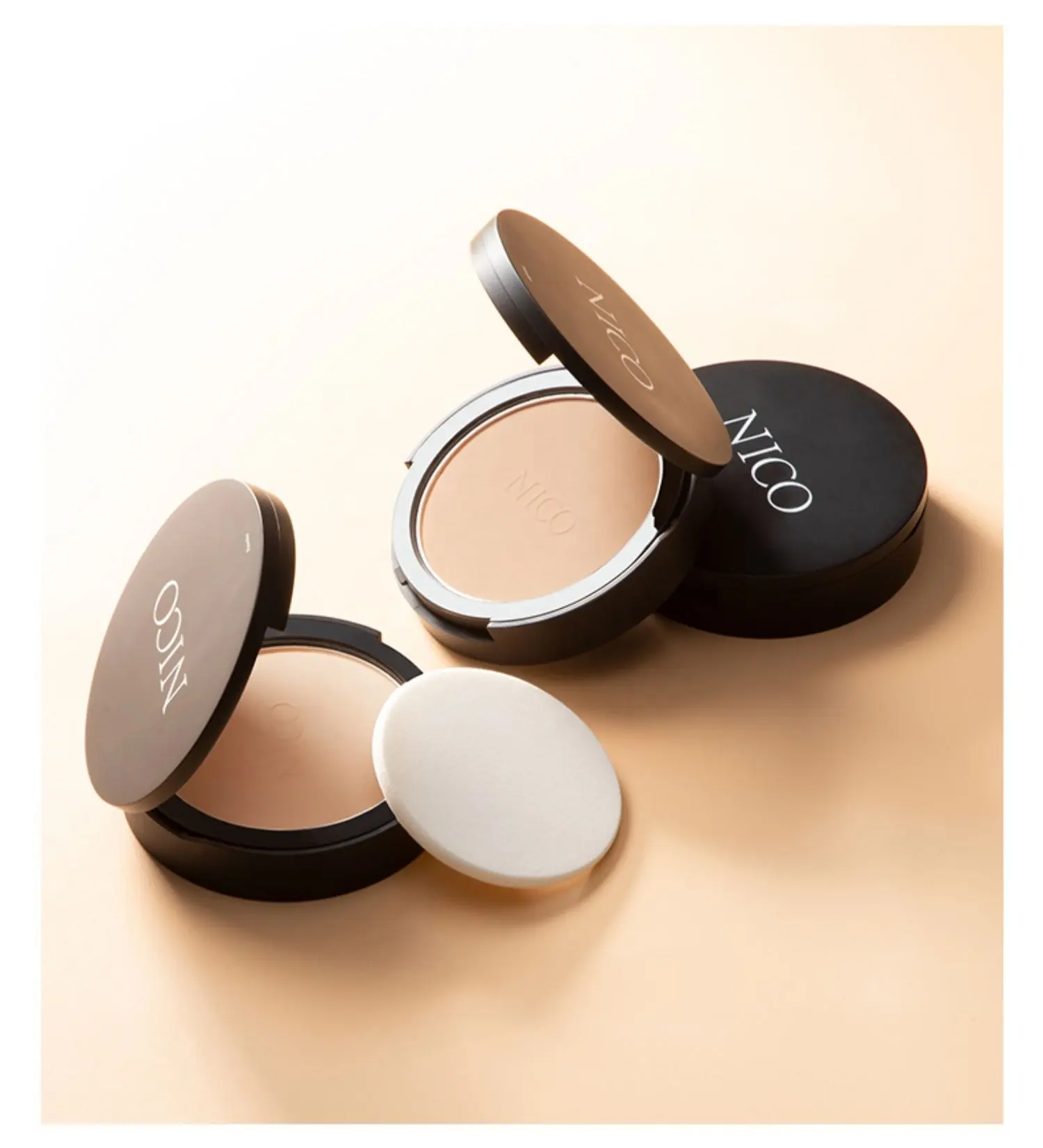 High quality Matte spray top magnetic empty compact powder case makeup powder box