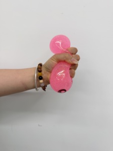 Balles anti-stress souples et moelleuses en forme de boulette de pâte (bao bun) avec paillettes, 8,5 cm, en TPE/Silicone, jouets de décompression à presser, panier vapeur - Product Image 5