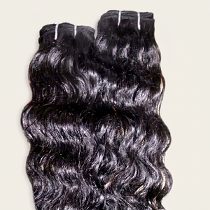 Nouvel Arrivage Tissage de Cheveux Humains Bruts Remy Indiens Vierges 100g Double Trame Faite à la Machine Cheveux de Temple Uniquement Ondulation Profonde Sans Compromis - Product Image 1