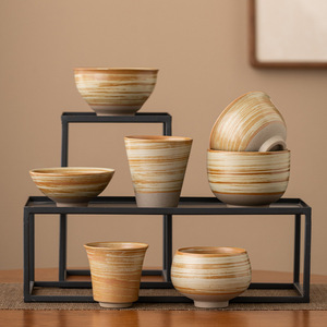 Tasses à expresso vintage-Niche conçu japonais rétro en <span class=keywords><strong>terre</strong></span> <span class=keywords><strong>cuite</strong></span> fait à la main Wabi-Sabi tasses, tasses à thé en céramique de l'après-midi - Product Image 3