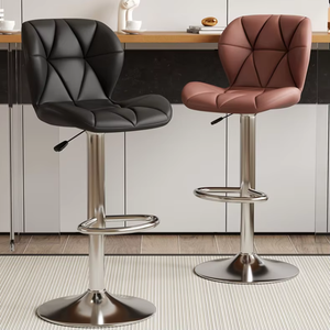Vente en gros de tabouret pivotant haut de gamme chaise de bar noire nordique chaise élévatrice à <span class=keywords><strong>gaz</strong></span> tabouret de bar en cuir synthétique souple Pu pour comptoir haut - Product Image 4