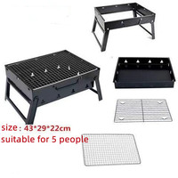 Barbecue Grill Portable pliable au charbon, w, en acier noir, appareil de Camping