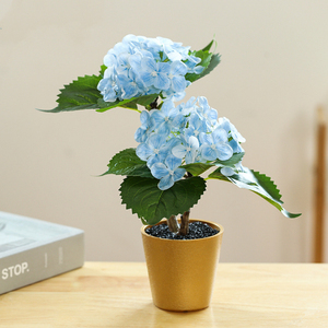 Petit Hortensia Simulation Fleur Ornements Plante Artificielle Hortensia <span class=keywords><strong>Pot</strong></span> D'or VP-SM036 - Product Image 2