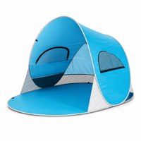 Tente de plage instantanée pour 3-4 personnes, protection UV, abri solaire léger et portable, tente d'ombre pour le camping en plein air et la pêche
