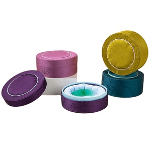 Boîte à bijoux de style chinois, boîte de rangement circulaire pour bijoux, boîte à bijoux avec couvercle Ciel et Terre, boîtes cadeaux pour bijoux - Product Image 1
