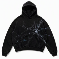 Sweat à capuche noir Original Abstract Web Matrix, pull streetwear sombre avec motif personnalisé pour la vente en gros OEM