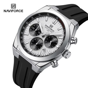 NAVIFORCE 8080 Men's Quartz Watch Luminous Hands Silicone Strap Multifunctional <b>Chronograph</b> Watch 3ATM Waterproof Gift - Product Image 2
