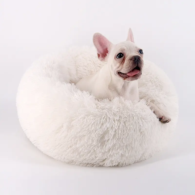 Round Plush Cat Bed House Soft Long Plush Best Pet Dog Bed For Dogs Products Nest Winter Warm Sleeping Cat Pet Bed Mat Cat House