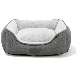 ZYZPET Hunde betten für langlebige Haustier betten mit reversiblem und wasch barem Kissen, quadratisches Hunde bett in grauer Farbe