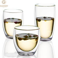 Verre à haute teneur en borosilicate résistant à la chaleur tasse de boisson froide tasse de thé au lait verre à double paroi transparent