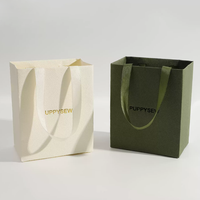 Sac fourre-tout en papier texturé cuir avec poignée en ruban - Sacs cadeaux personnalisés pour emballage de luxe