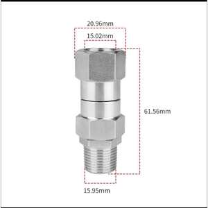 Connecteur de pistolet à eau Xiyi Machinery 3/8 NPT en acier inoxydable, adaptateur anti-emmêlement pour tuyau de lavage auto - Product Image 1
