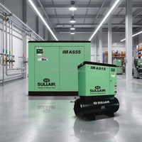 Compresseur d'air à vis rotatif Sullair AS04 AS0408 AS0410 AS0413 4kW 5HP 8bar 10bar 13bar avec réservoir, compresseur industriel monté sur réservoir