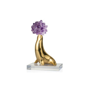 מתיסט יוקרתי מתכת פיסתן קריסטל דולפין & אריה ים לעיצוב הבית או יום הולדת/יום מתנה רעיון מתנה - Product Image 5