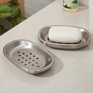 Ou Runzhe Porte-savon ovale en acier inoxydable avec drain pour salle de bain et usage domestique - Product Image 2