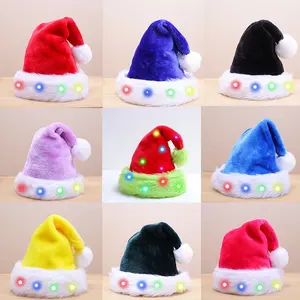 Chapeaux de noël lumineux éclairer LED chapeau de père noël décoration de noël pour enfants adultes nouvel an fournitures de fête de vacances - Product Image 4