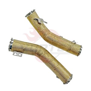 ท่อไอเสียหน้าแบบ Vortex Heat Insulated Golden Turbo สำหรับ Maserati MC20 Coupe พร้อมแผ่นกันความร้อนและช่องเซ็นเซอร์ - Product Image 6